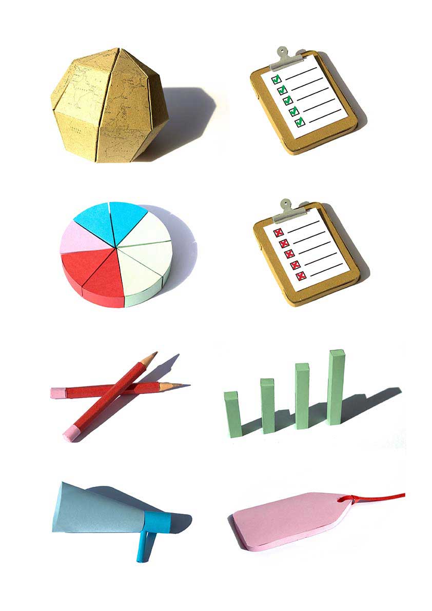 Paper art iconen